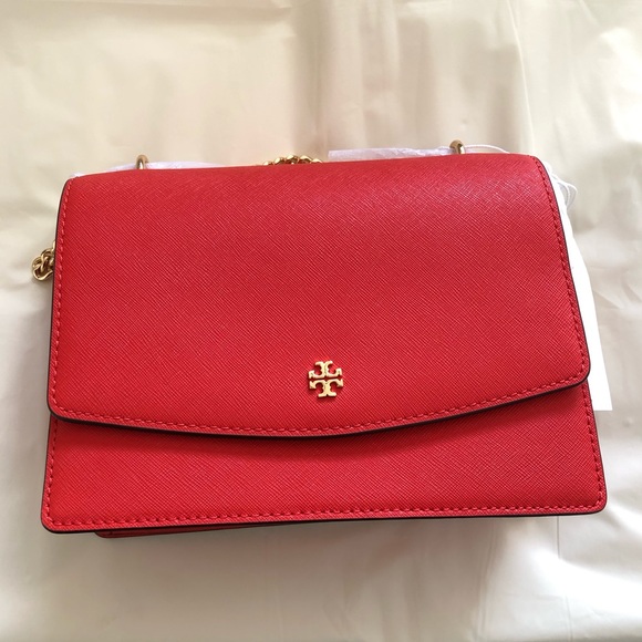 Tory Burch Emerson Flap Adjustable Shoulder Bag in Bright Samba - Picture 5 of 7
